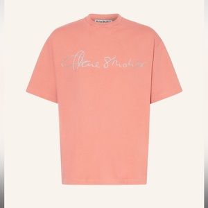Acne Studios – Cotton Logo T-Shirt Old Pink